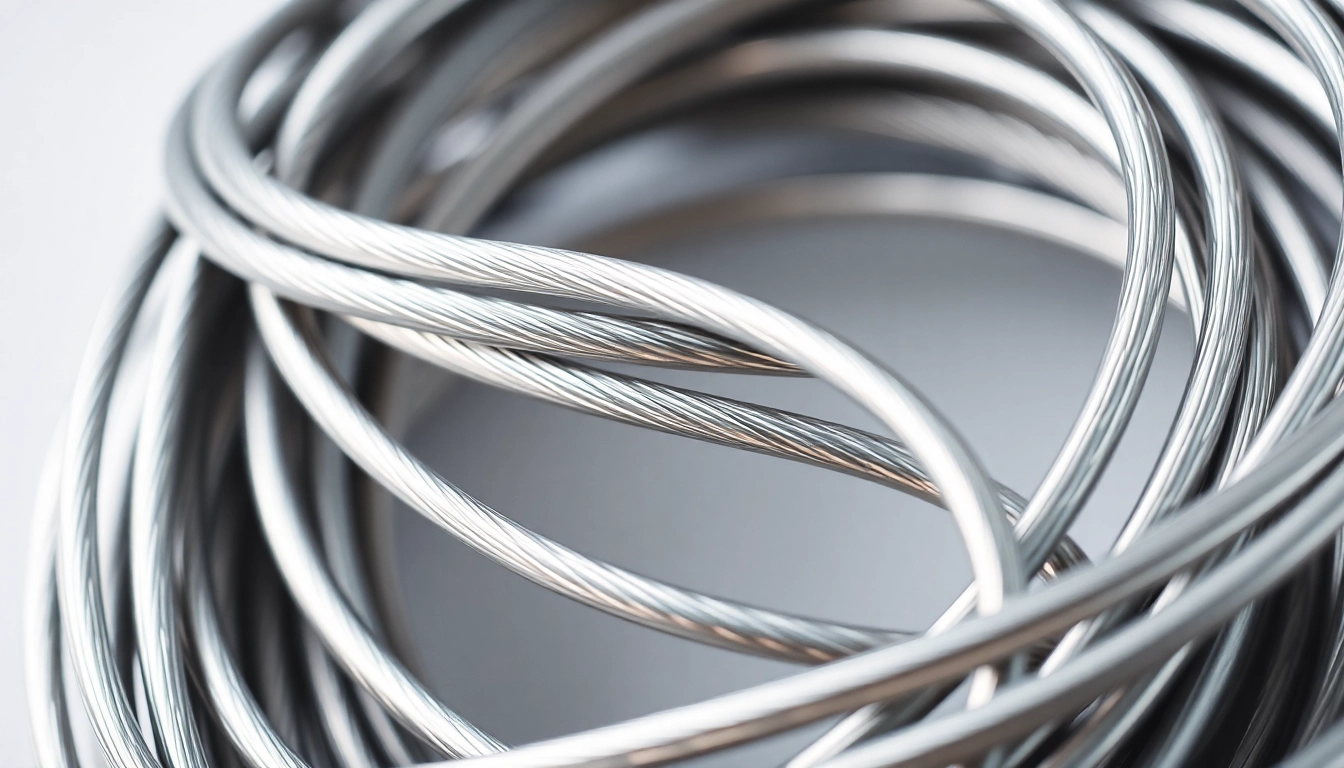 View stainless steel wire coiled to display its shiny finish and durability, perfect for various applications.