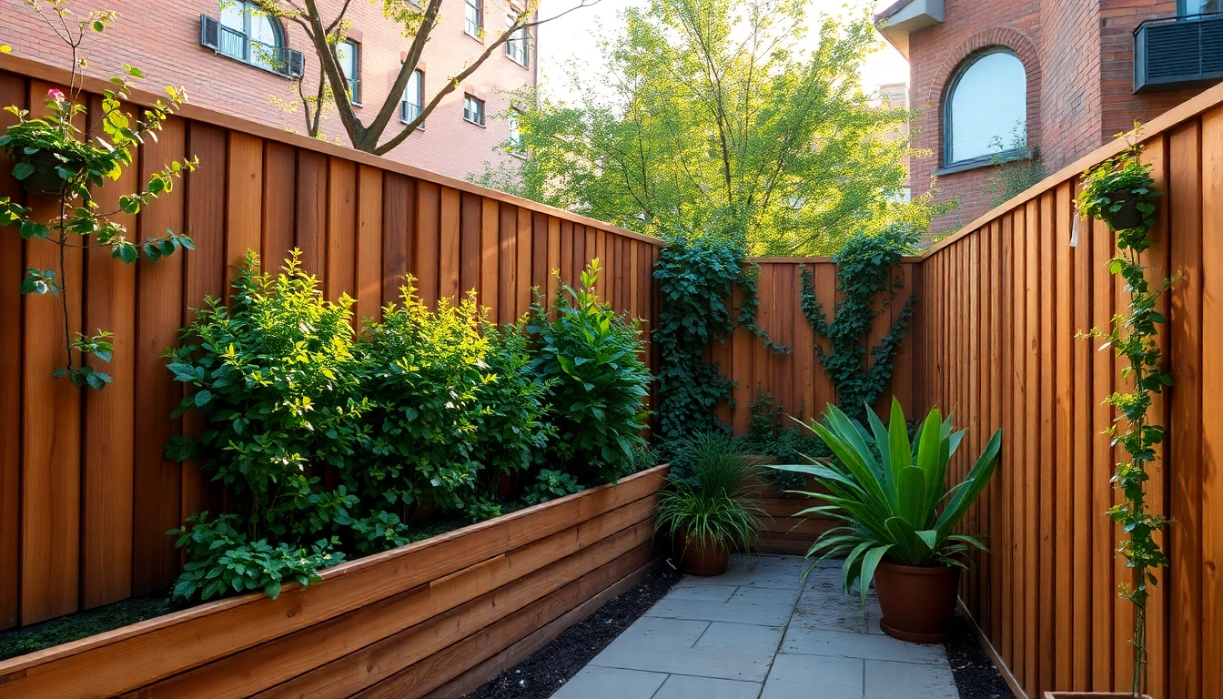 Experienced fencing companies Manchester showcasing a beautiful wooden fence installation in a sunny garden.