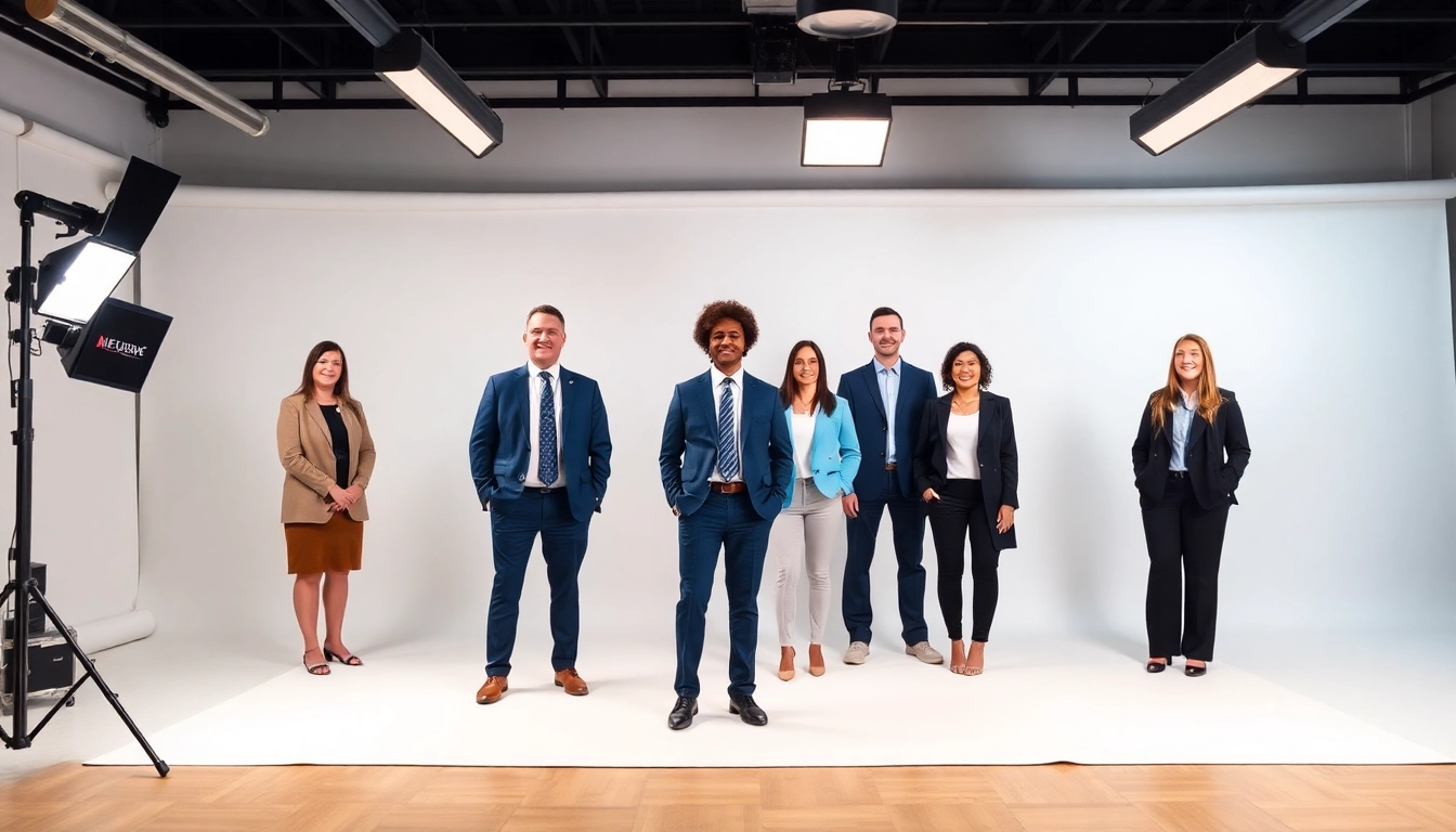 Headshot photography session featuring professional company headshots with diverse individuals.