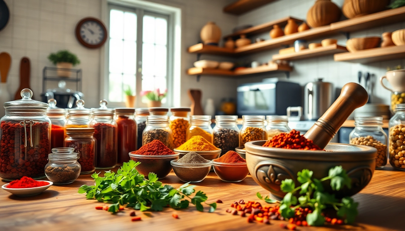Utilisant des épices orientales colorées pour préparer une délicieuse recette.