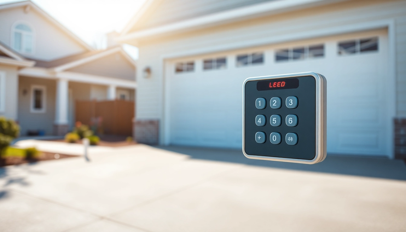 garage door keypad not working close-up on a residential garage highlighting features and buttons