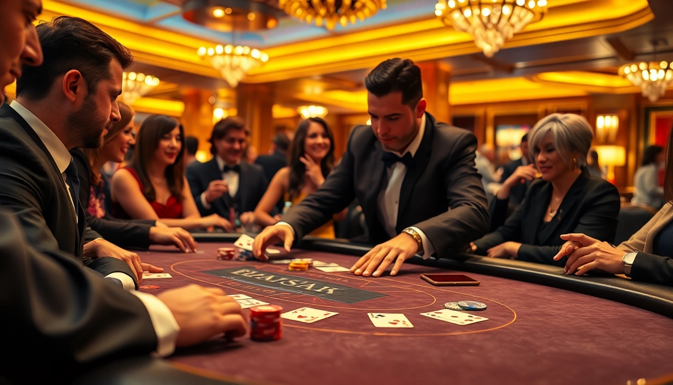 Engaging players in a live casino Singapore environment showcasing blackjack excitement.