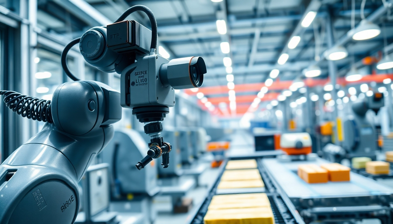 Machine vision system analyzing products with precision in an industrial setting.