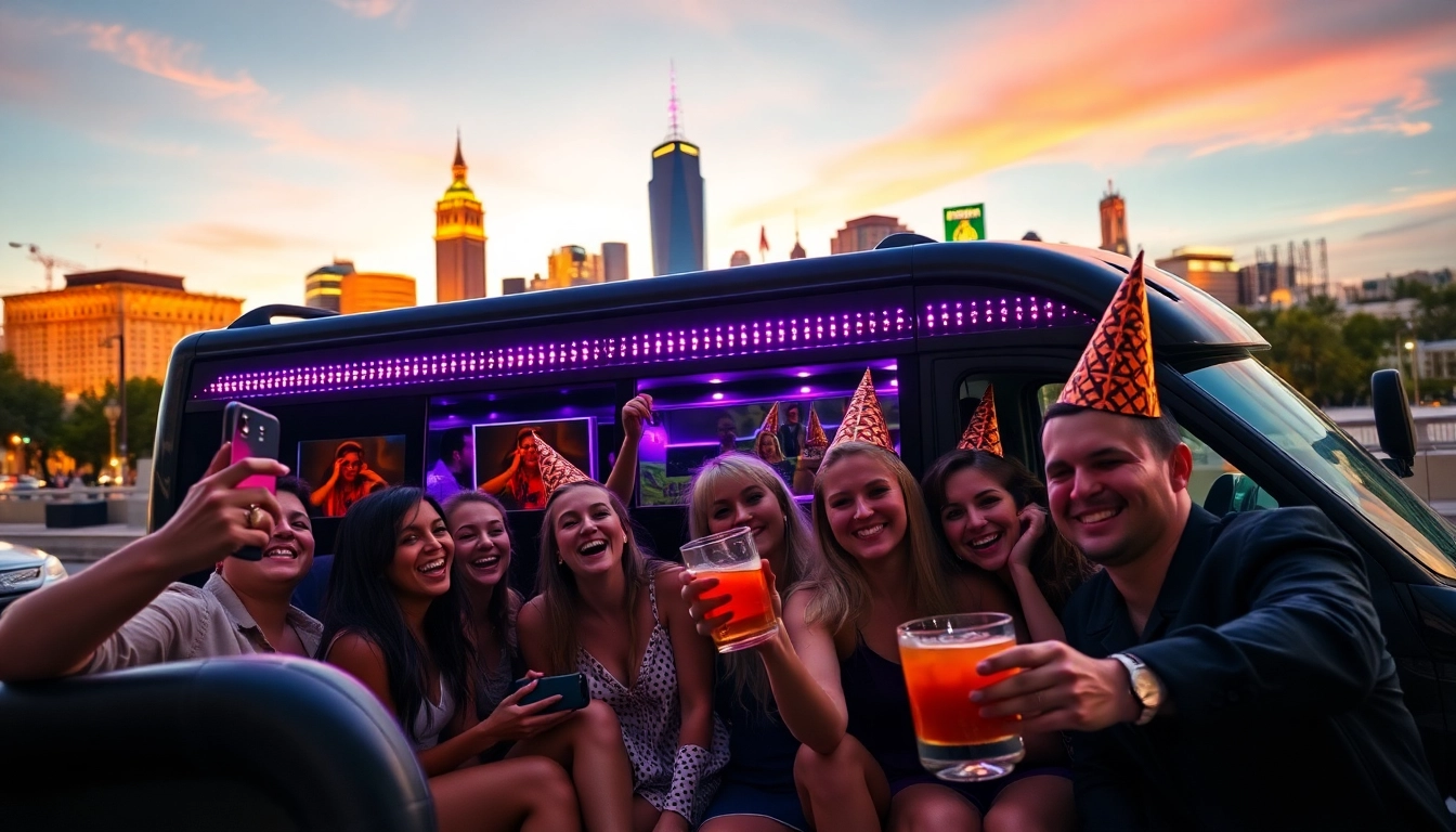 Experience a stunning party bus in Dublin, OH, full of laughter and celebration with friends.