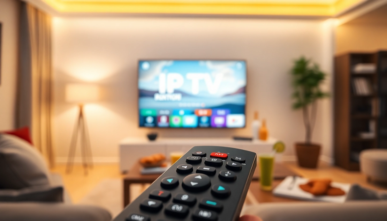 Engaging IPTV Subscription USA service displayed on a sleek smart TV in a cozy living room.