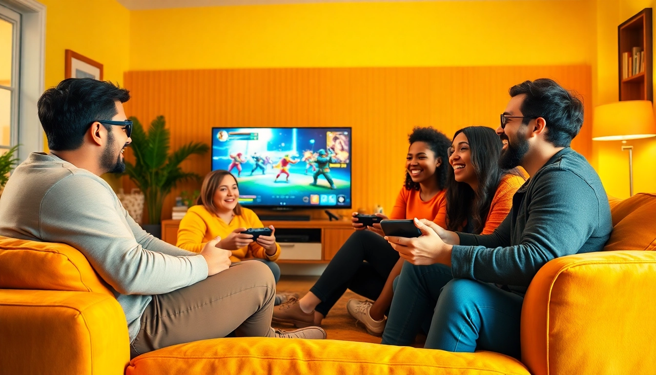 Bermain game online bersama teman dalam suasana santai dan ceria.