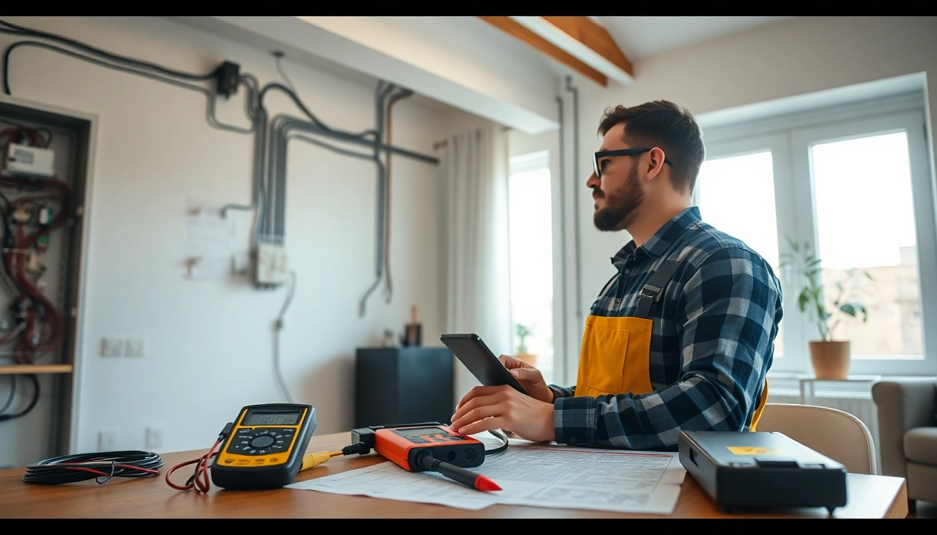 EICR Inspections conducted by a qualified electrician showcasing proper equipment and safe environments.