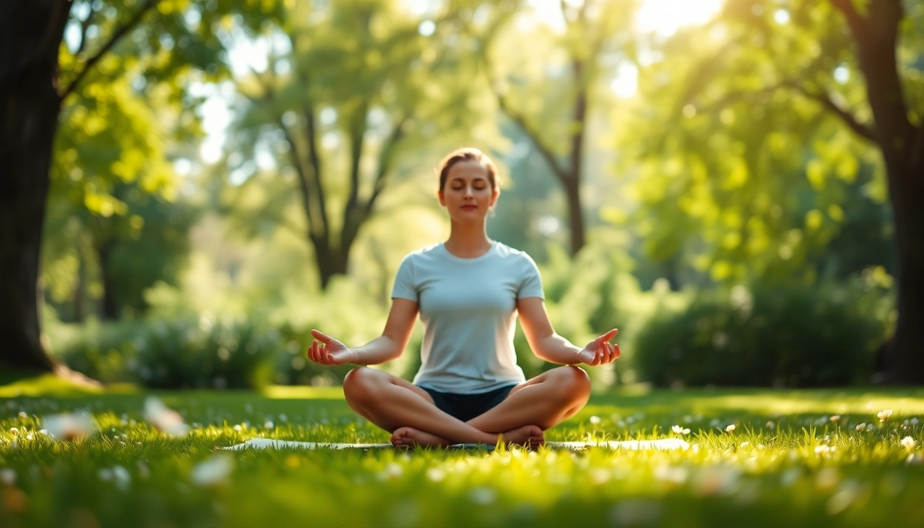 Experience peace with guided meditation for anxiety in a serene outdoor setting.