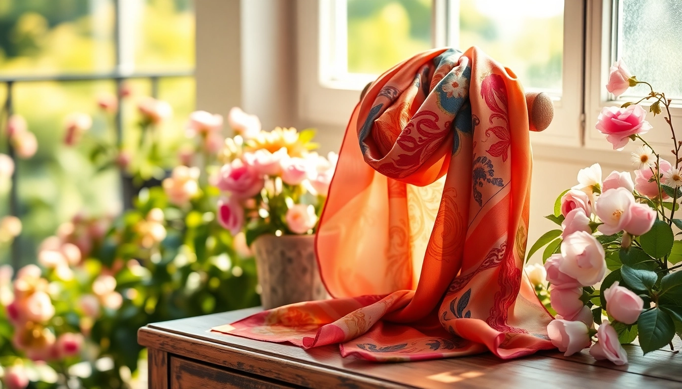 Adorn yourself with stylish silk scarves for women featuring vibrant colors and elegant designs.