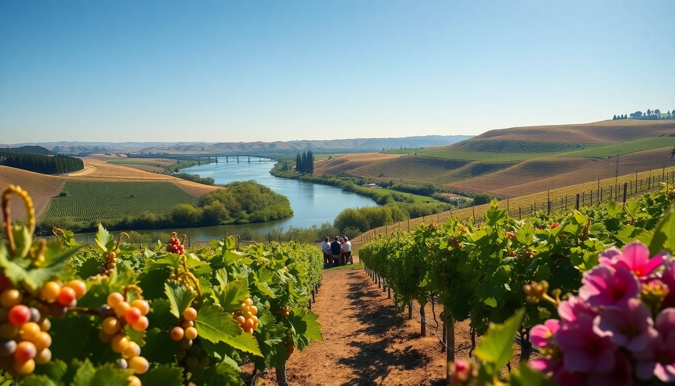 Experience vibrant Clarksburg vineyards and scenic views of the river in California.