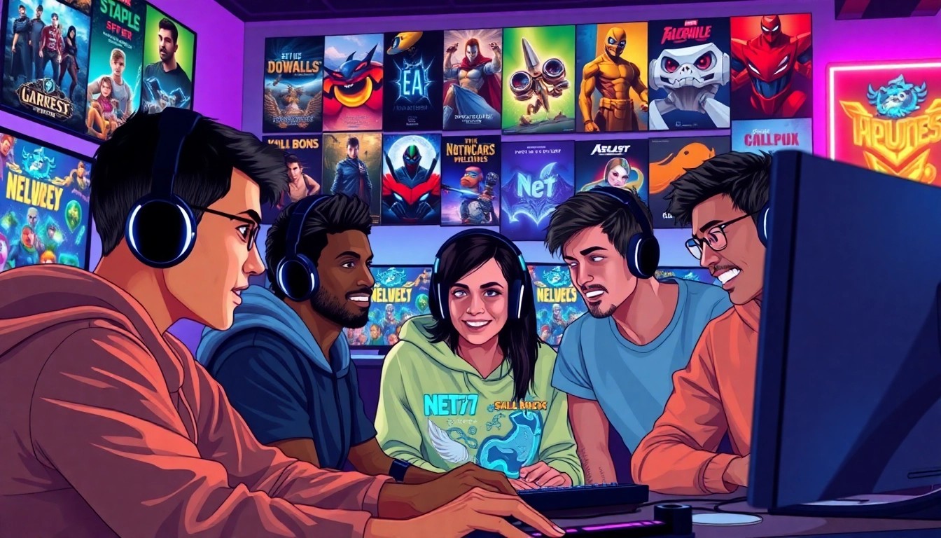 Gamer asyik bermain net77 game dalam ruangan dengan vibe kreatif dan peralatan modern.