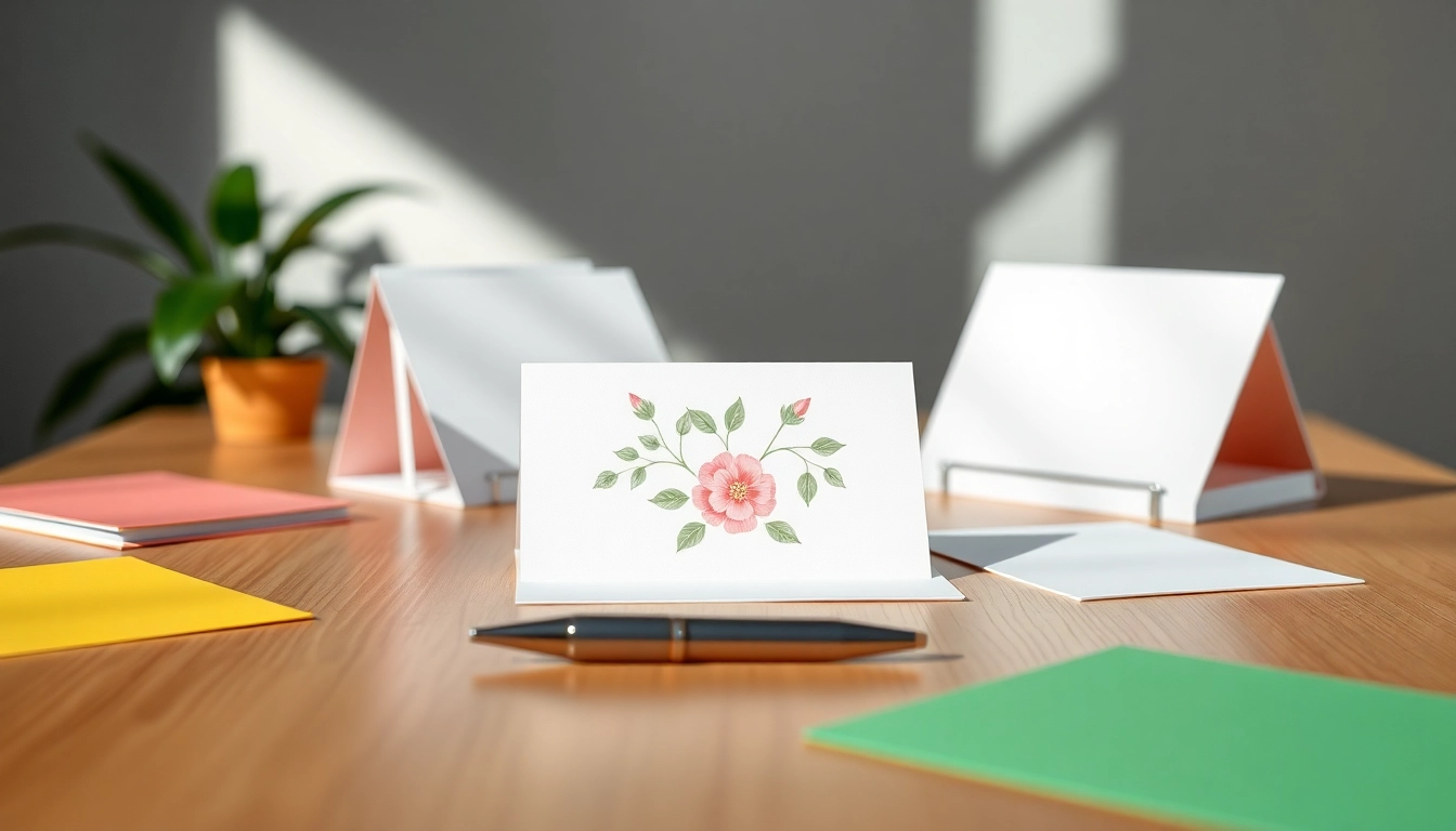 Design personalized same day greeting cards in a bright and inviting setting with floral themes.
