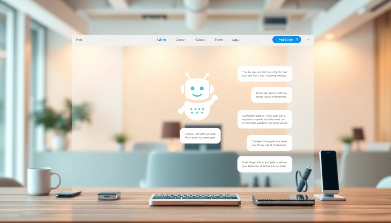 Engaging chatbot for website displayed on a sleek modern interface design.