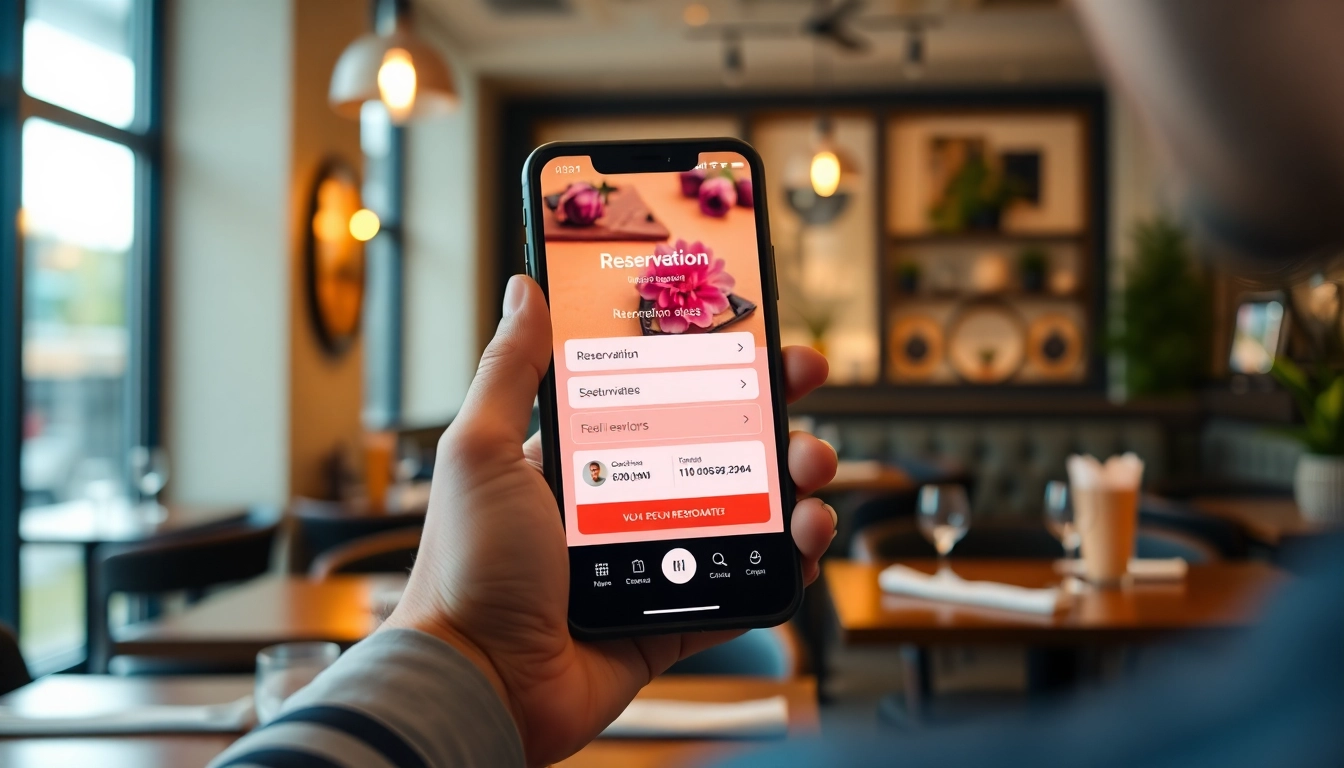 Enhance experiences with Reservation Services through a sleek app interface on a smartphone.