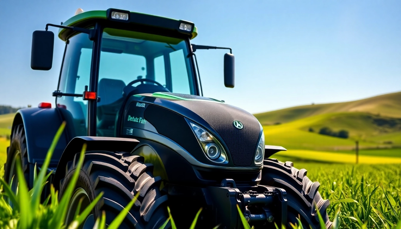 Deutz Fahr-Traktor, der in einem Feld arbeitet und die Vorteile modernster Technik zeigt.