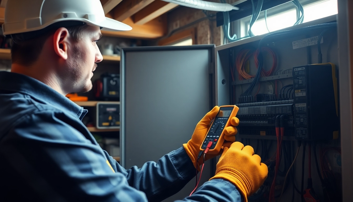 Inspecting an Electrical Panel by a professional electrician to ensure system safety and functionality.