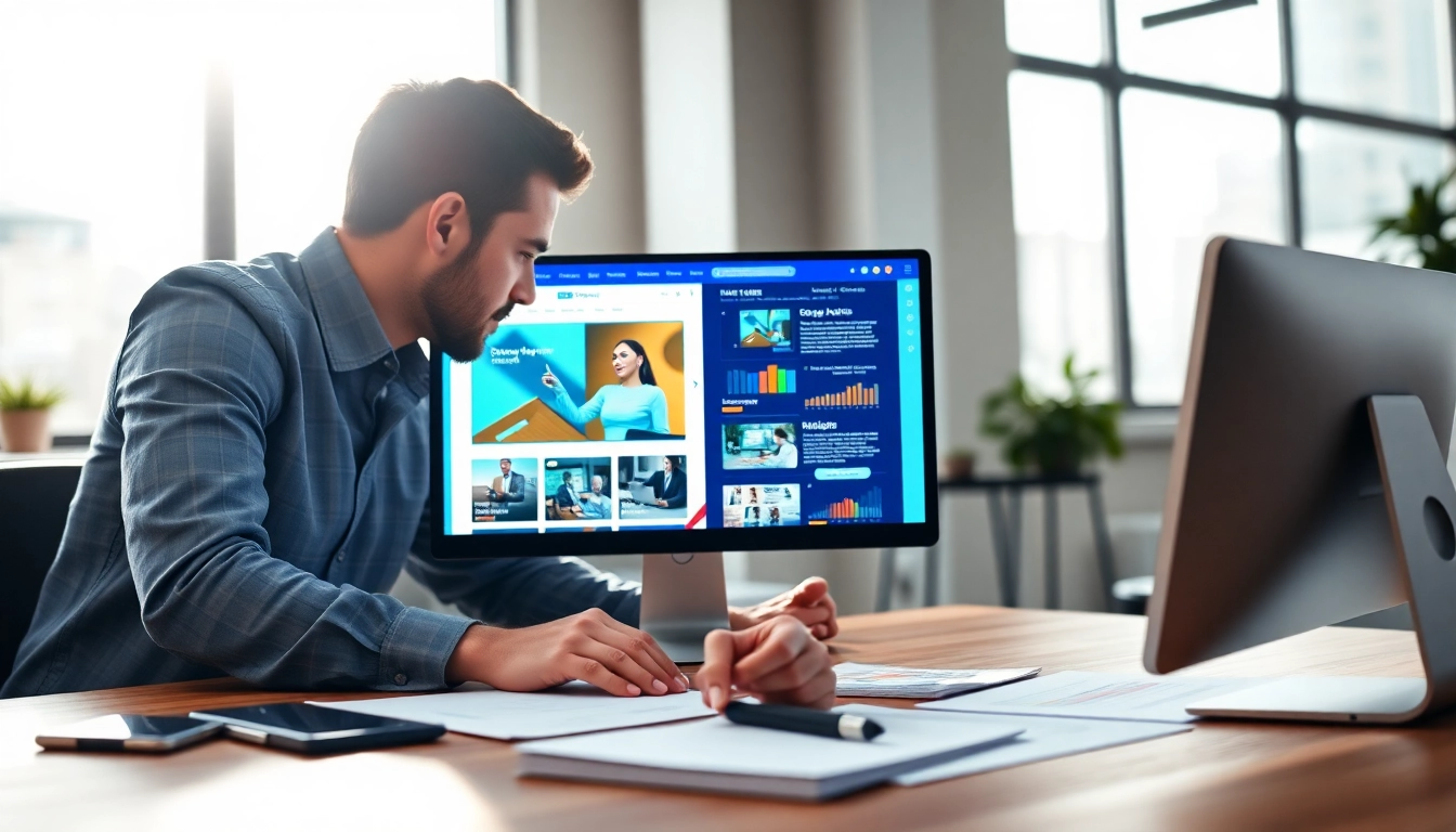 Edmonton web design expert collaborating with a client on a modern website project.