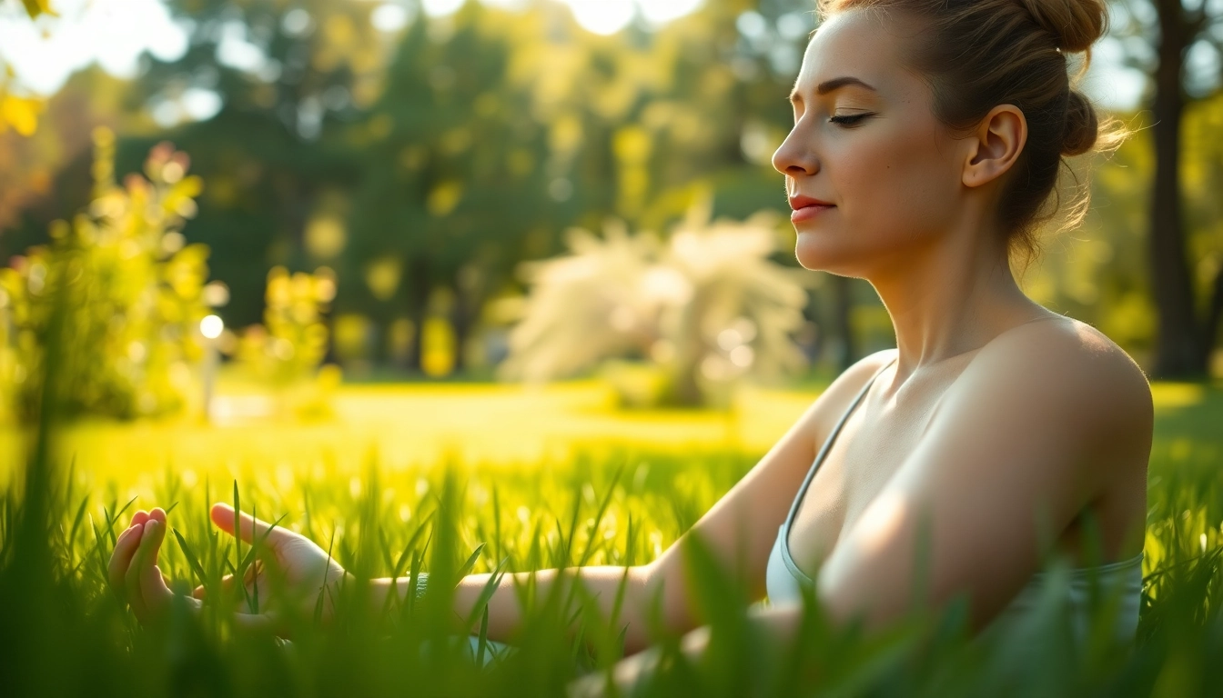 Practicing yoga outdoors helps in dealing with stress effectively and promotes relaxation.