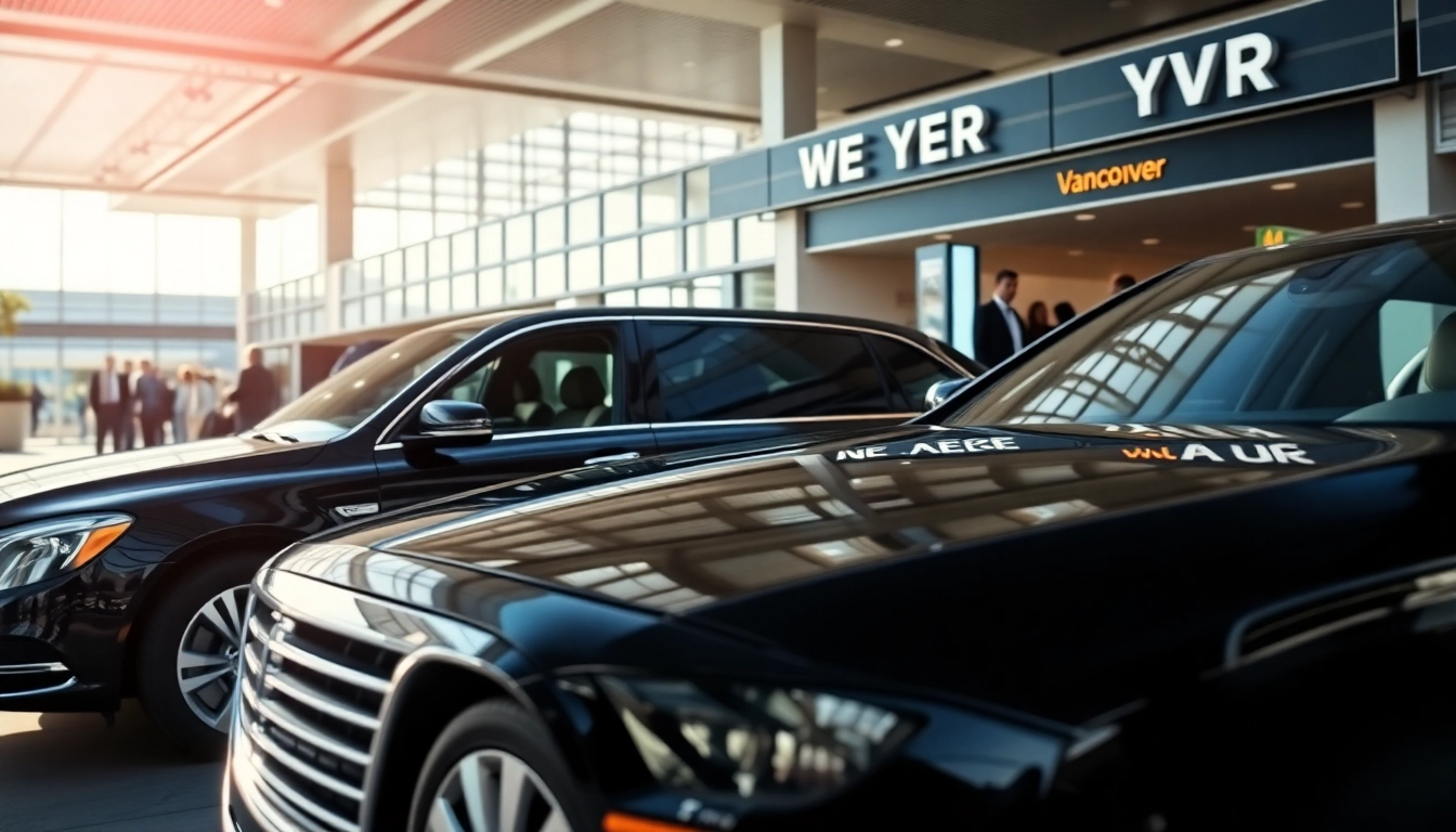 Experience car service YVR in a luxury limousine outside Vancouver International Airport.