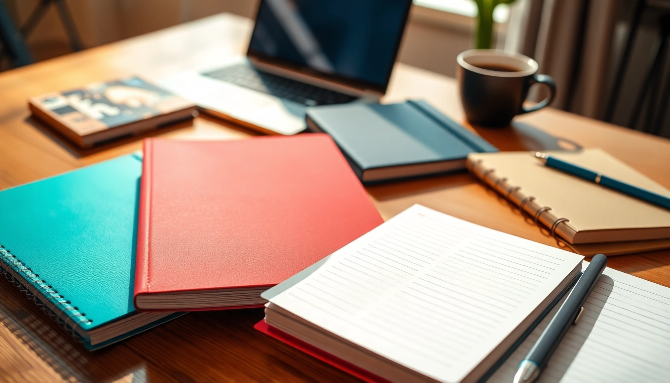 Showcasing creative custom notebooks on a stylish desk for inspiration.