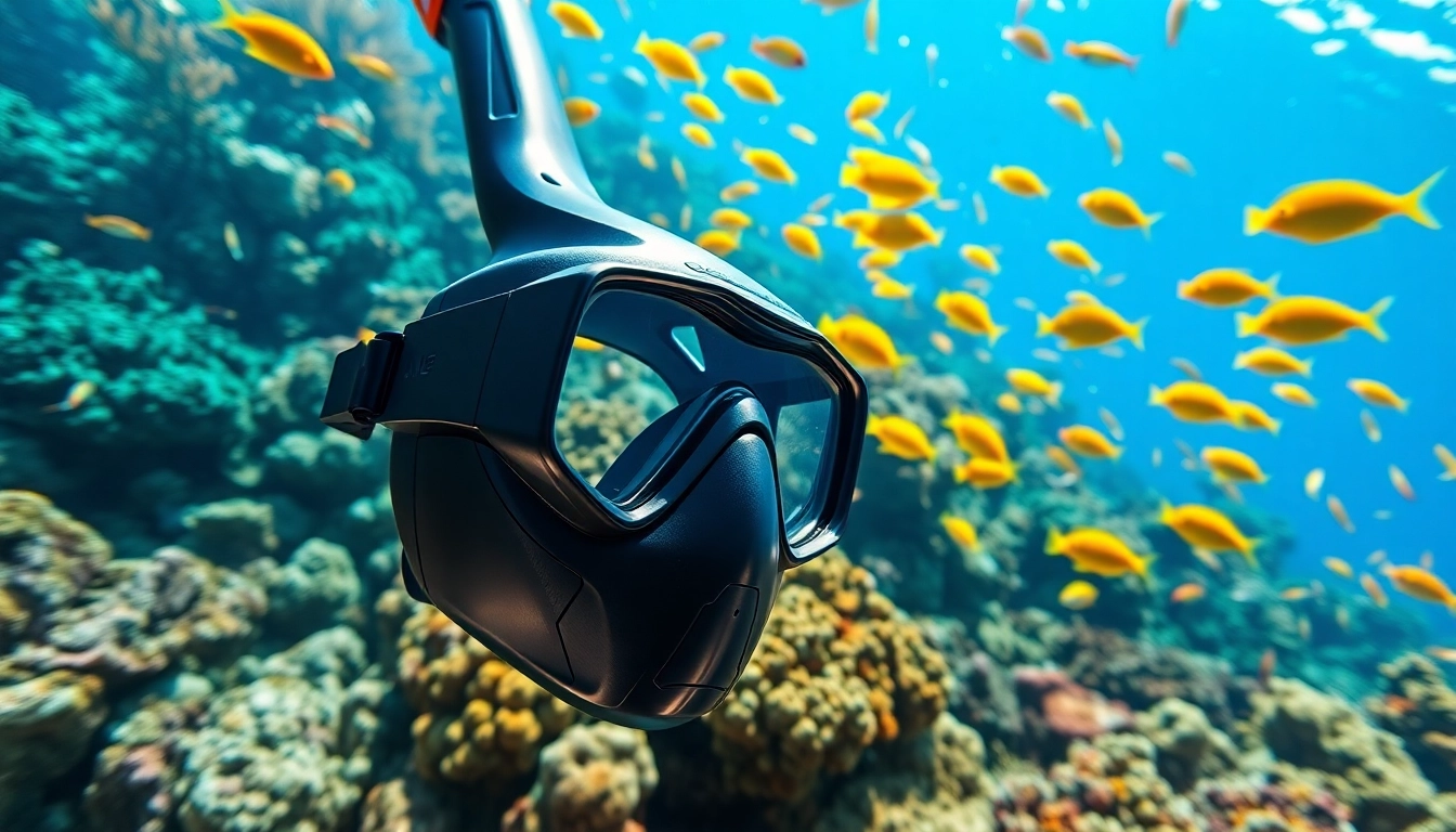 Turtle snorkel showcased amidst a colorful coral reef teeming with vibrant marine life.