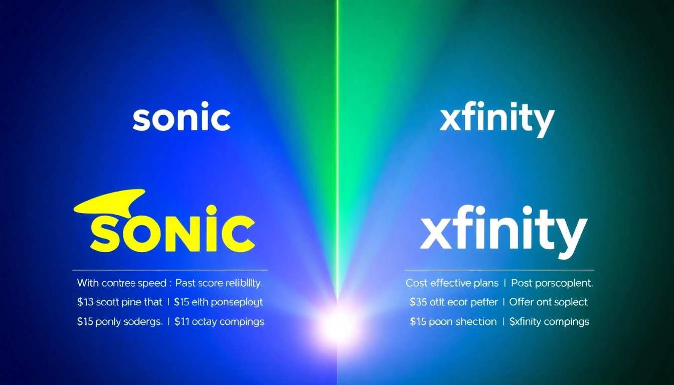 Compare sonic vs xfinity features and pricing in a vibrant infographic.