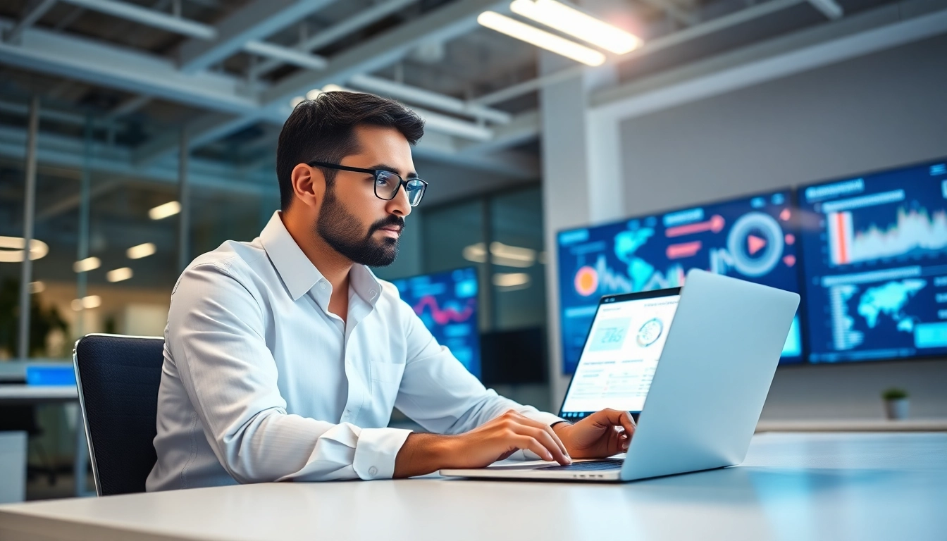 Analyze LLM security risks with a cybersecurity expert in a modern office environment.