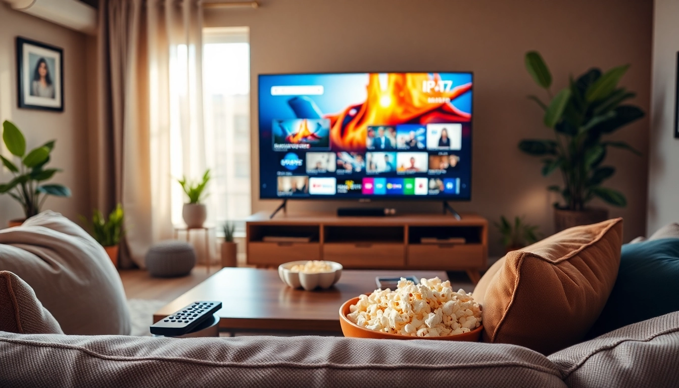 Regardez les meilleures chaînes avec Code iptv gratuit sur un téléviseur moderne dans un salon.