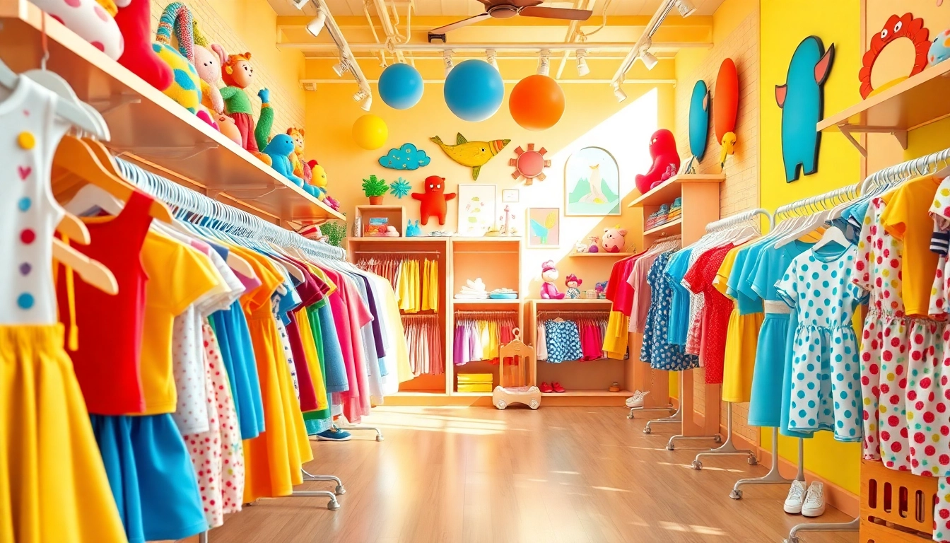 Shop vibrant kids' clothing and toys at http://www.websonlinestore.com in a colorful setting.