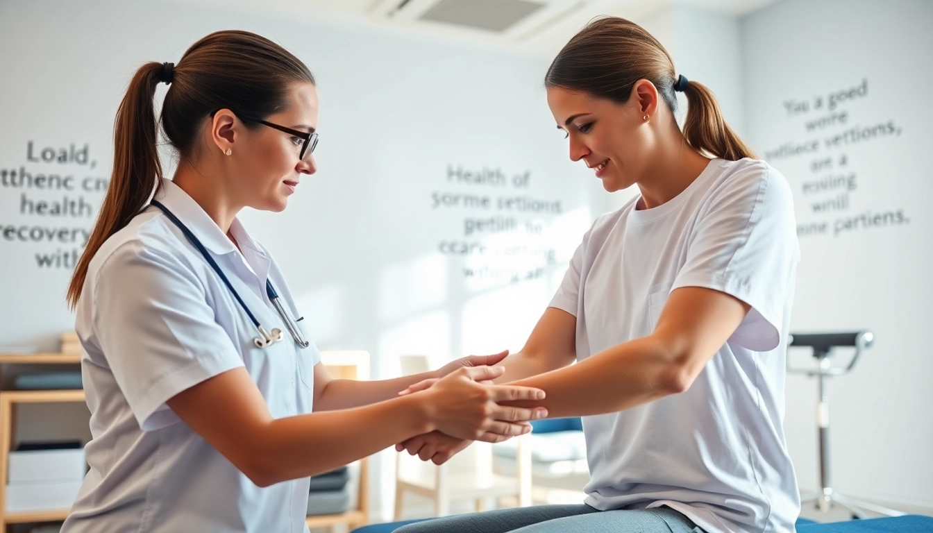 Experience physiotherapy edmonton with a professional therapist helping a patient in a modern clinic.