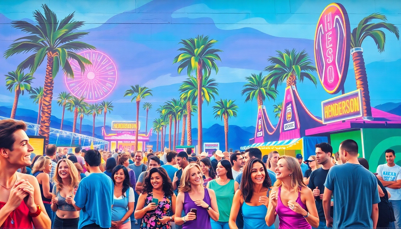Experience lively henderson entertainment with vibrant festival scenes and joyful participants.