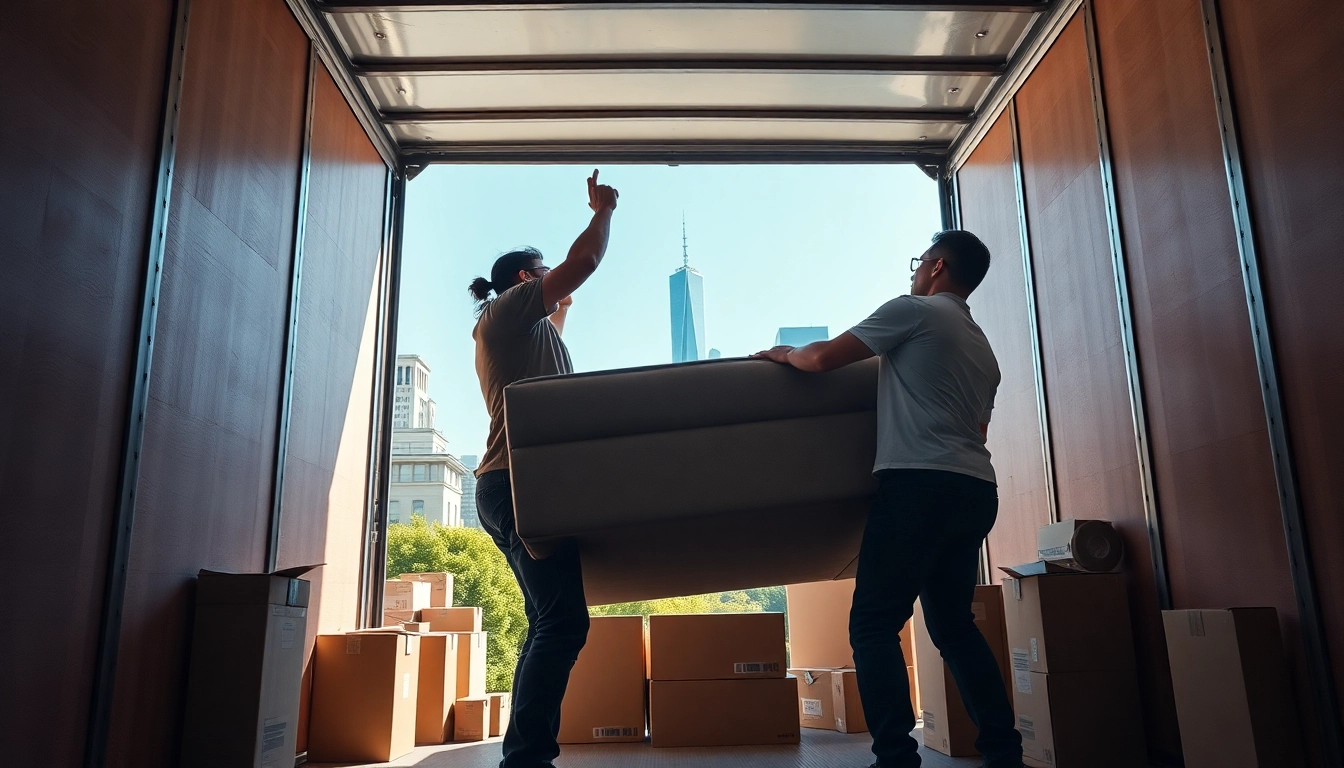 Manhattan movers efficiently lifting furniture in Manhattan with an organized approach.