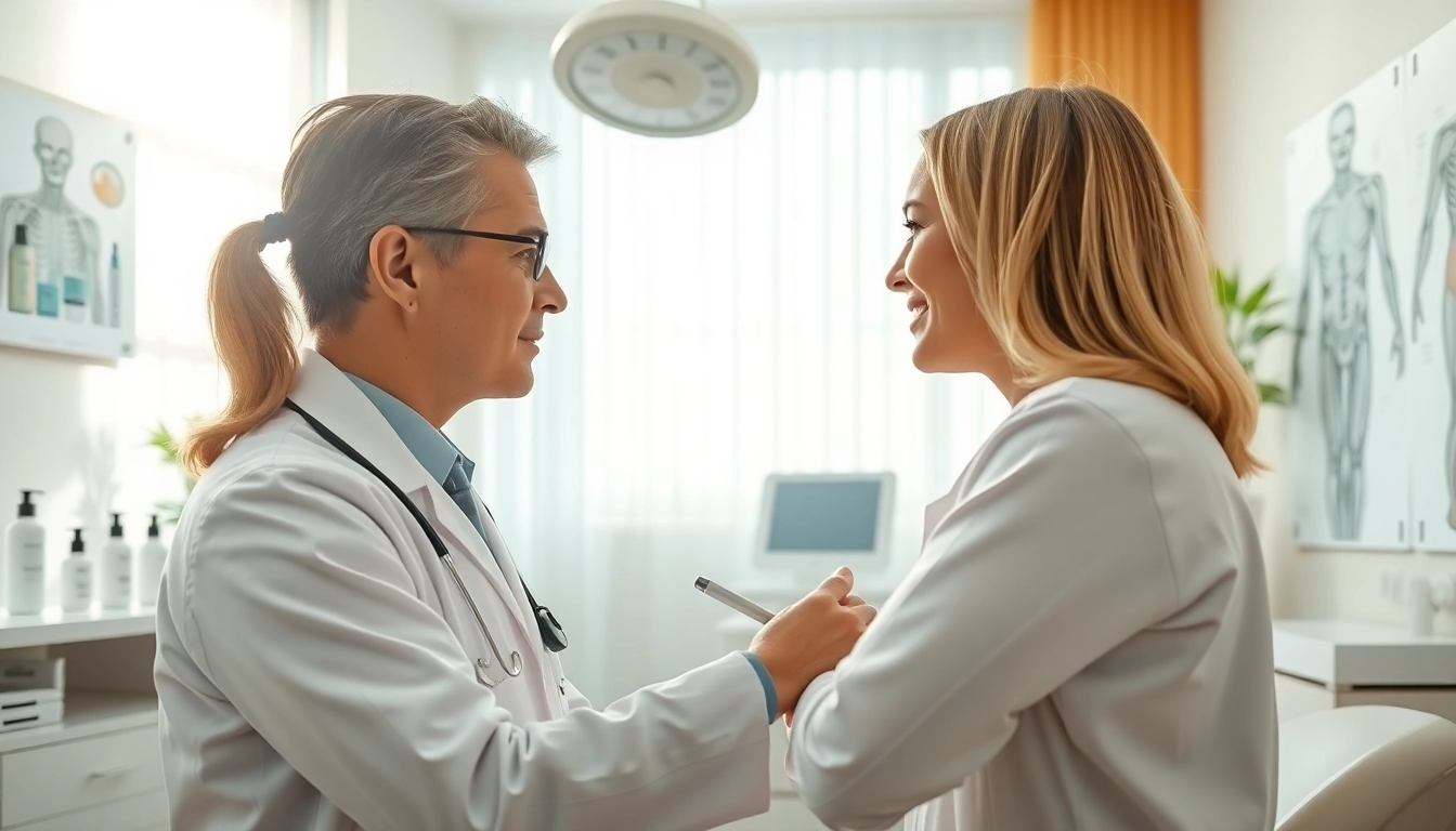 Providing expert consultation for effective Acne Treatment in a modern clinic setting.