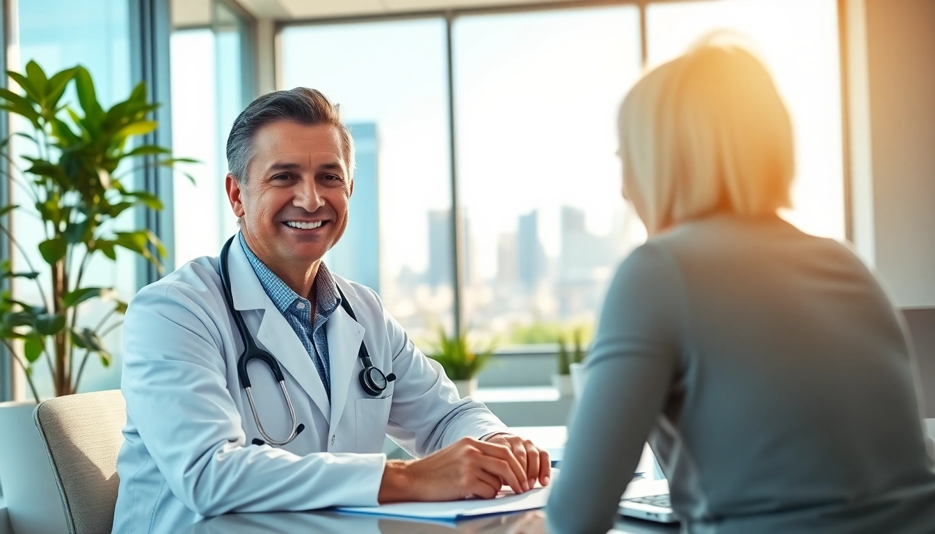 Consultation between primary care physician las vegas and a patient in a modern office setting.