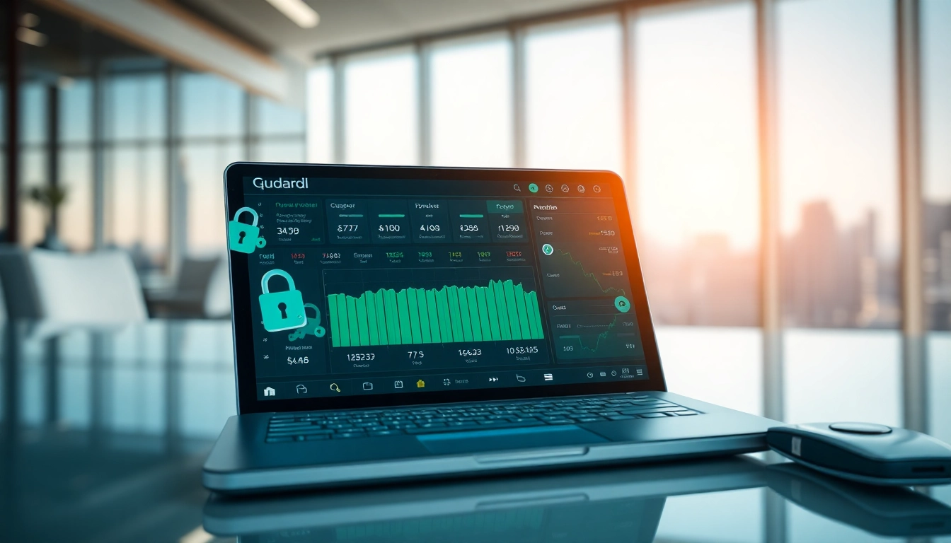 View of guarda wallet interface on a digital device showcasing secure transaction features.