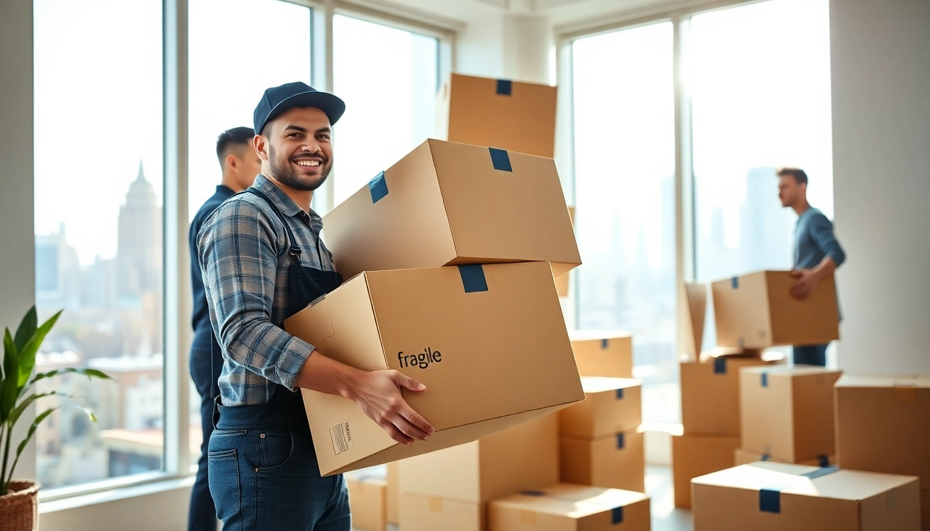 Hire Cheap movers nyc for a hassle-free experience with professional movers organizing boxes.